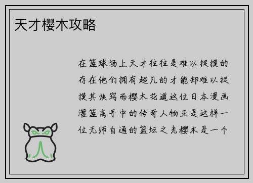 天才樱木攻略